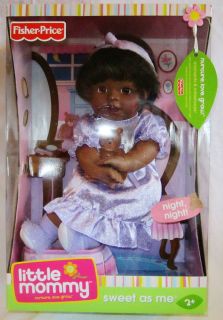 FISHER PRICE LITTLE MOMMY SWEET AS ME DOLL Night Night AA ethnic  NEW