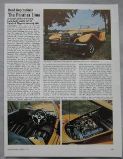 1977 Panther Lima Original Road test
