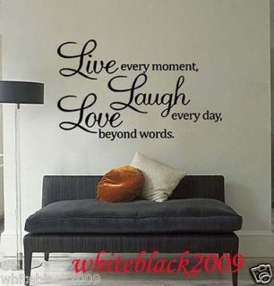 Wall Decor laugh every day love beyond words Decal sticker Removable