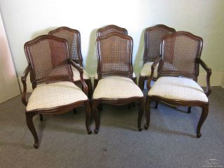 Henredon Four Centuries set of 6 French Louis XV Oak Dining Chairs