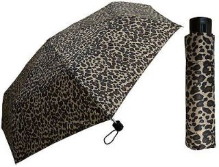 New RainStoppers 42 Leopard Print Super Mini Rain Umbrella   Free 