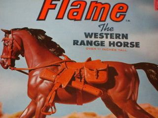MARX BROWN FLAME HORSE WITH BOX JOHNNY WEST 1 OWNER SOME ACCS STILL ON 