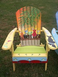Hand painted Adirondack Chair Margarita Sunset Palms theme