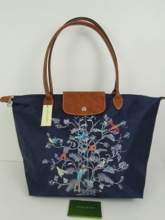 Longchamp Tree of life Navy Tote Bag New Large retail 145$ limeted