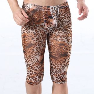 NWT Sexy Men’s Leopard Underwear Smooth Tight Pants Boxer shorts IN 