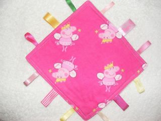 Taggy Hand Made in Fairy Peppa Pig Deep Pink Fabric