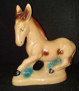   porcelain DONKEY cute made brazil ornate painting mule figurine