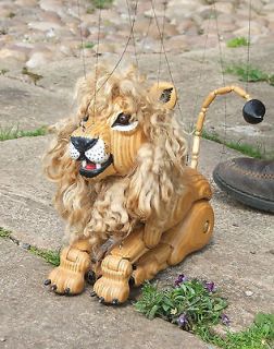 lion marionette puppet hand made in staffordshire england recycled 