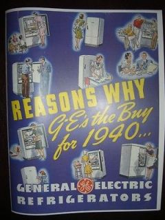 GENERAL ELECTRIC REFRIGERATORS Reasons Why GEs the Buy for 1940 