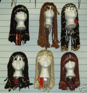 Auburn Braided Cleopatra Headdress w/ Beads Wig
