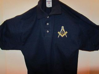 Masonic Blue Lodge Navy Blue Golf Shirt {NEW}