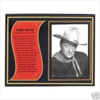 NIB John Wayne Biography Plaque