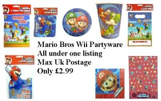 Super Mario Bros Wii Partyware All Under One Listing