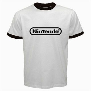   Old School White Ringer T shirt Logo NEW Sizes S*M*L*XL game mario