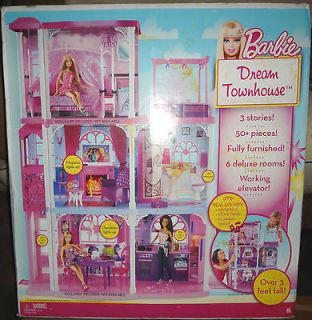NEW BARBIE 3 STORY DREAM HOUSE 50+ PIECES FULLY FURNISHED ELEVATOR 