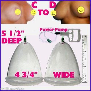 BREAST ENLARGEMENT  BUST VACUUM PUMP  DUAL CUP with Freedom Connectors 