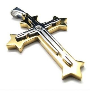 mens gold cross necklace in Mens Jewelry