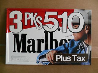 Marlboro Tin Sign Reads 3Pks $5.10 From 1990