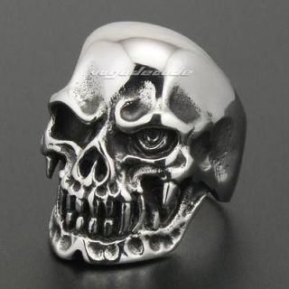 Cool 316L Stainless Steel Skull Men`s Biker Ring 2W040 Biker Jewellery