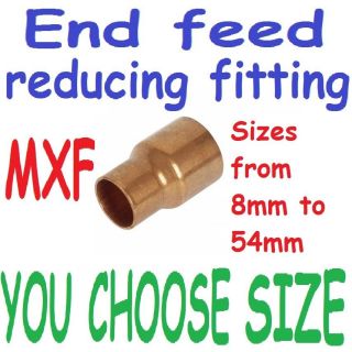 NEW copper plumbing pipe fitting REDUCING reducer end feed.MXF. U 