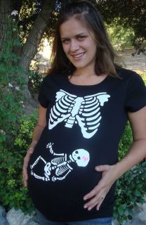 Skeleton xray baby maternity shirt PLUS SIZE pregnancy halloween