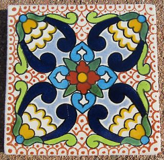 MEXICAN TALAVERA POTTERY 4 tile FOLK ART hand made painted + Venice 