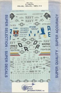 48 SuperScale Decals Hornet F 18A VFMA 312 F/A 18C VFA 82 VFA 83