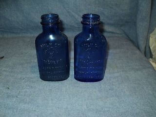Set of Two Vintage Milk of Magnesia Cobalt Blue Bottle