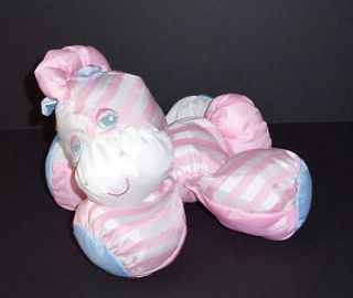 Fisher Price Puffalumps Pink Stars Zebra Soft Plush Lovey Toy 1991