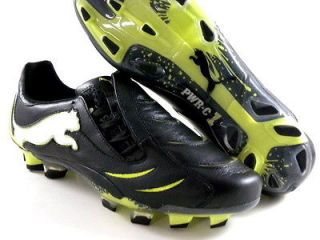 Puma Powercat V1.10 Firm FG Black/Green Soccer Futball Cleats Boots 