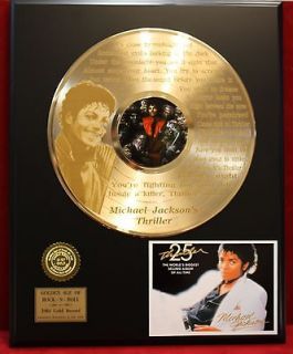 MICHAEL JACKSON ART THRILLER LP GOLD ALBUM/RECORD/DISC MEMORABILIA 