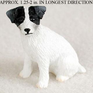 Jack Russell Terrier Mini Resin Hand Painted Dog Figurine Black/White 