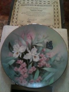 SAPPHIRE WINGS 8 1/2 Knowles PLATE Bradex 1991 BUTTERFLY DAFFODIL 