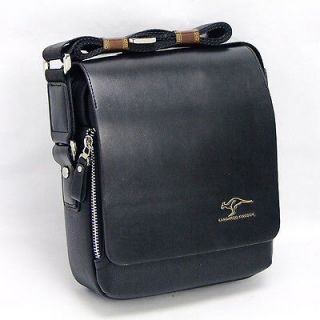   Men fashion mini small black leather shoulder bag Briefcase messenger