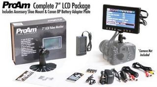 NR ProAm 7 On Camera / Crane LCD Video Monitor Kit, Canon BP Battery 