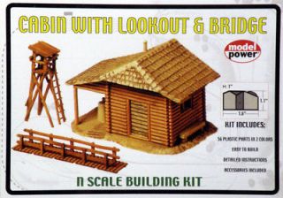 Cabin with Lookout & Bridge Model RR Layout Kit N 1160 by Model Power