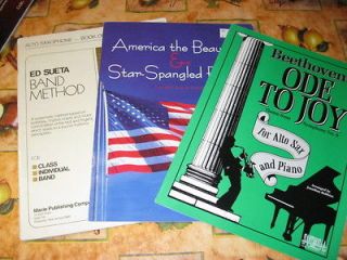 Alto Saxophone Sheet Music Books Band Method Ode to Joy Patriotic