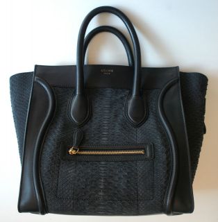 CELINE luggage mini shopper black python Brand New Condition