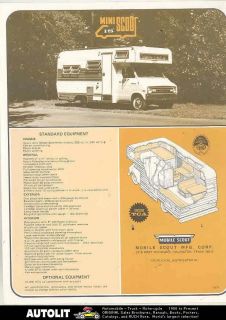 1971 1972 Mini Mobile Scout Dodge Motorhome RV Camper Brochure 