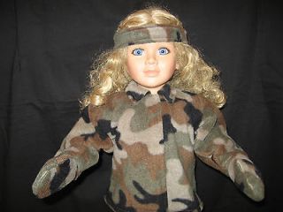 ARMY CAMOUFLAGE JACKET & HEADBAND & MITTENS made for MY TWINN 23 
