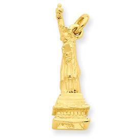 New Solid & Casted 14k Yellow Gold Statue Of Liberty Charms in 2 