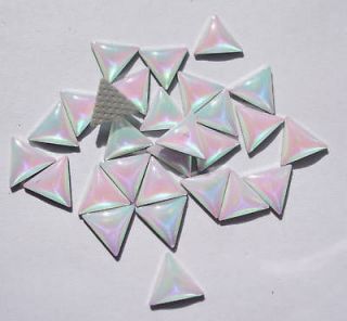 10mm TRIANGLE MOTHER OF PEARL HEAD IRON ON BEAD a Festival Doll Dress 