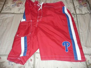 PHILADELPHIA PHILLIES MENS LARGE RED BATHING SUIT NEW WITH TAG