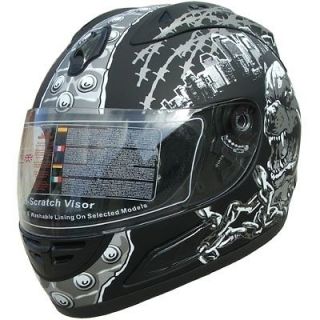 Motorcycle Full Face Sport Helmets DOT Monster 134 Matt Black