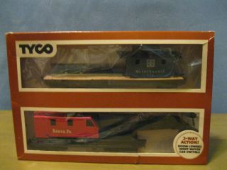 Vintage Train HO Scale Operating Crane with Boom Tender TYCO ORIGINAL 