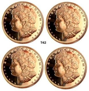 Coin Lot Of Pure Copper (.999) 1 oz. Morgan Rounds