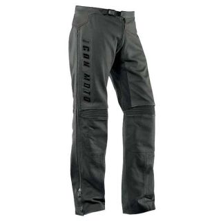Icon Mens Automag Leather Street Pants   Black