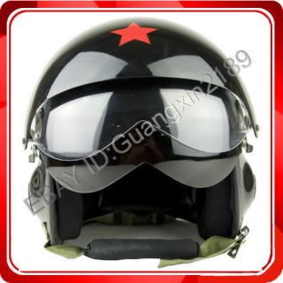   New Gloss Black Jet Pilot Motorcycle Scooter Open Face Helmet S M L XL