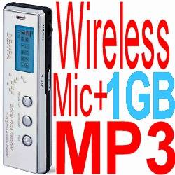   68Hrs Digital Phone/Voice Recorder+Wireless Mic/Microphone+ Player