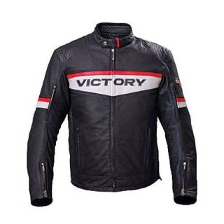 All New Mens Victory Black Motorcycle BRAND Leather Jacket Zip out 